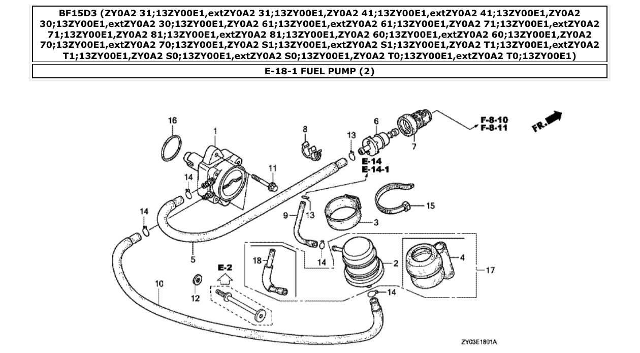 Fig. E-18-1 – FUEL PUMP (2) diagram