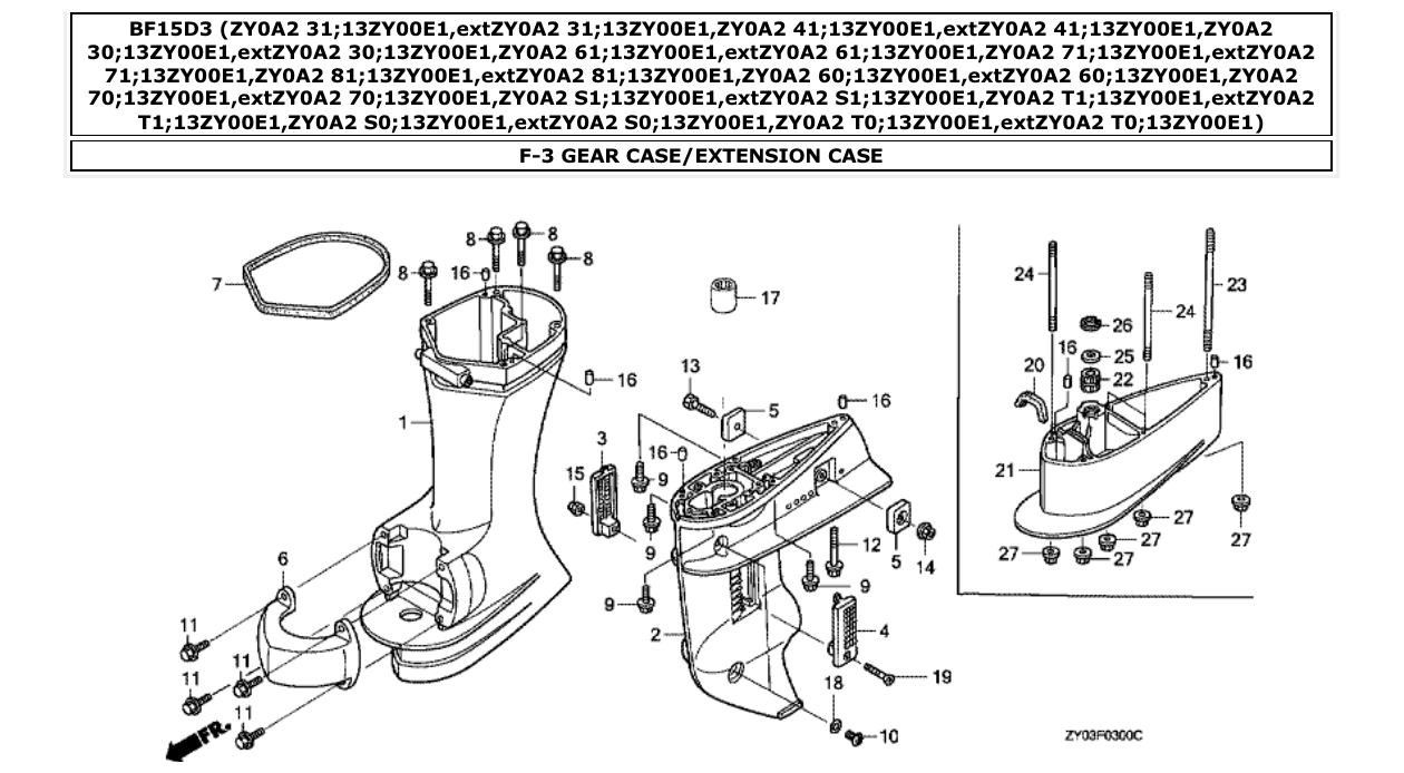 Fig. F-3 – GEAR CASE/EXTENSION CASE diagram