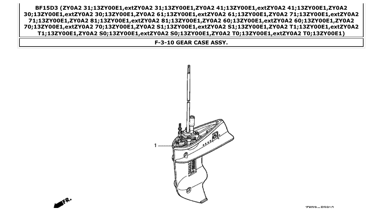 Fig. F-3-10 – GEAR CASE ASSY. diagram
