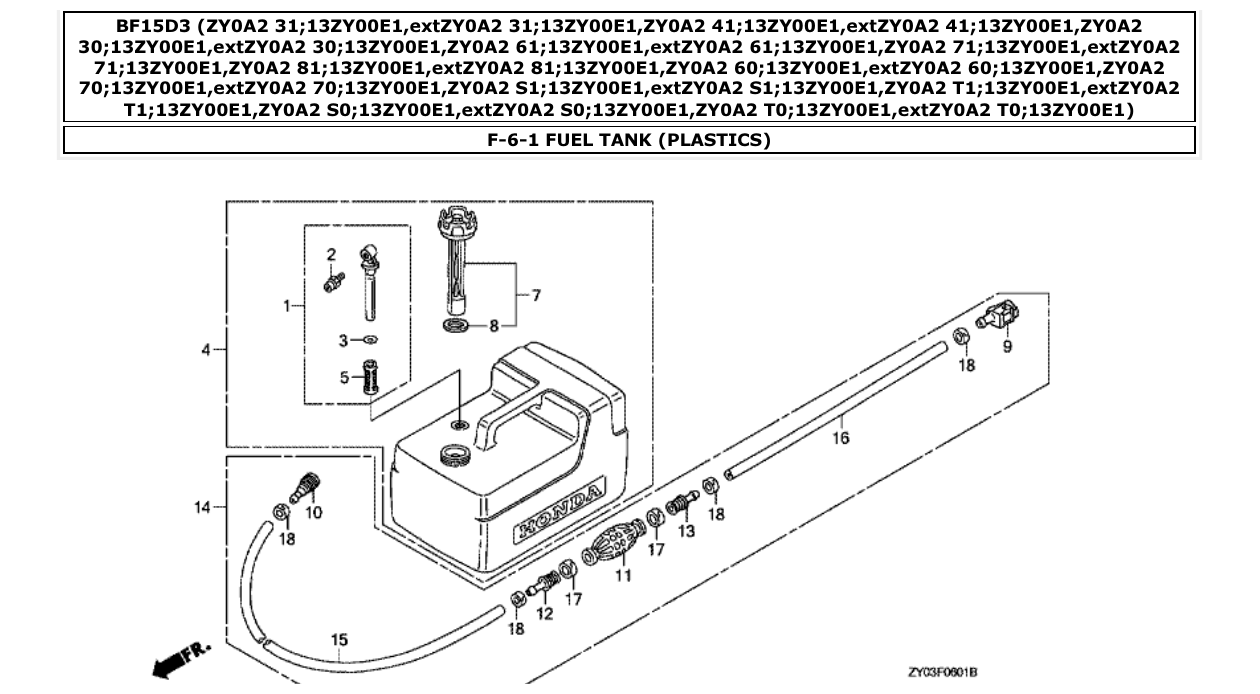 Fig. F-6-1 – FUEL TANK (PLASTICS) diagram