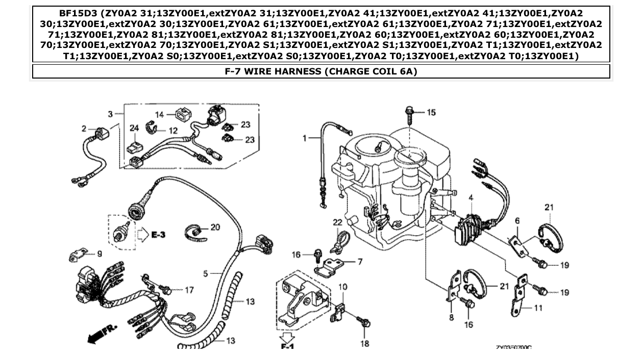 Fig. F-7 – WIRE HARNESS (CHARGE COIL 6A) diagram