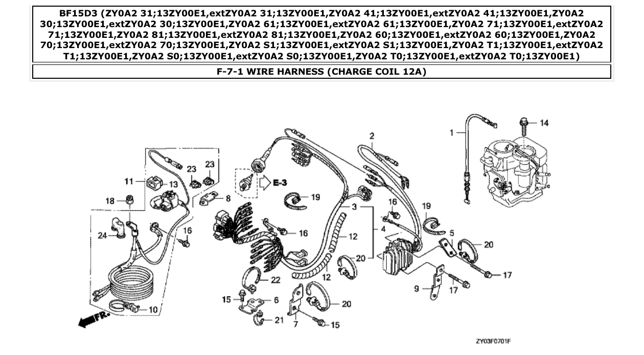 Fig. F-7-1 – WIRE HARNESS (CHARGE COIL 12A) diagram