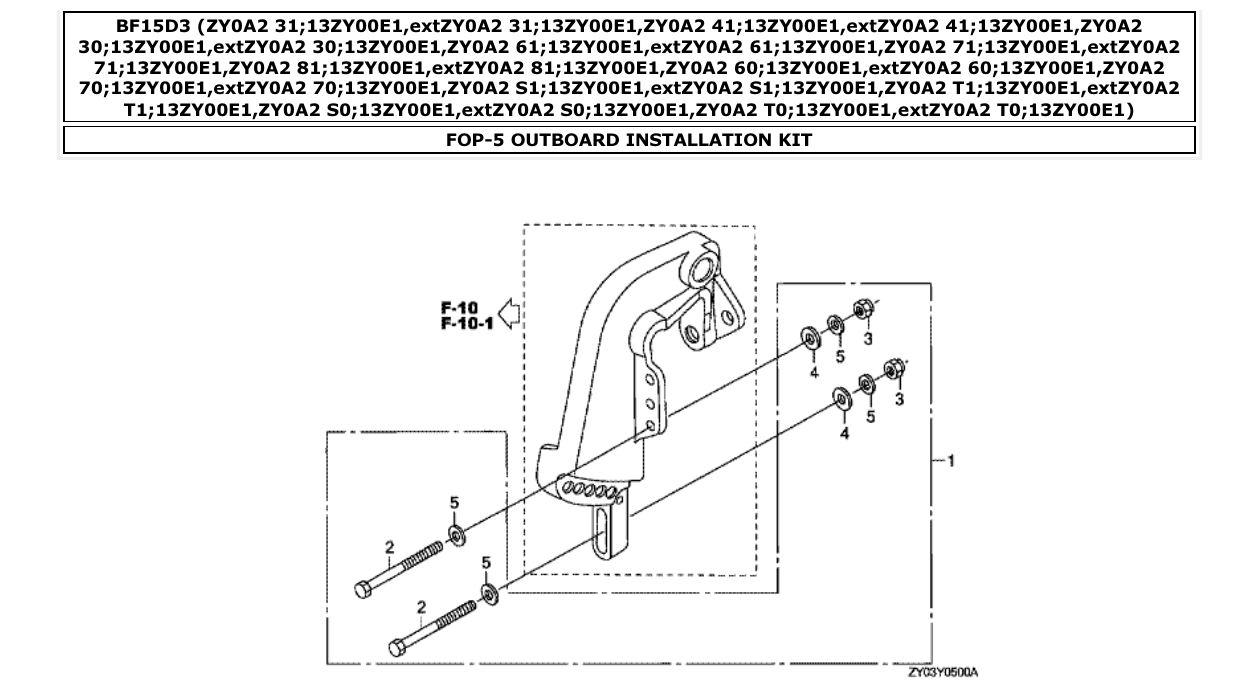 Fig. FOP-5 – OUTBOARD INSTALLATION KIT diagram
