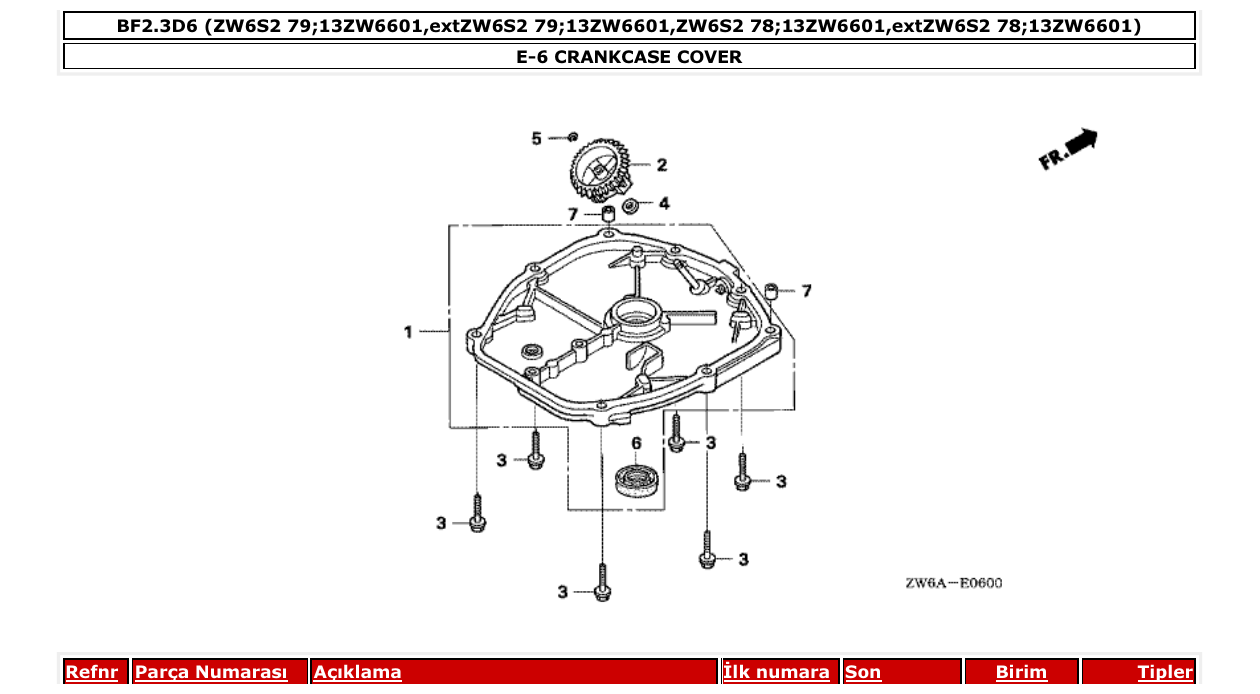 Fig. E-6 – CRANKCASE COVER diagram