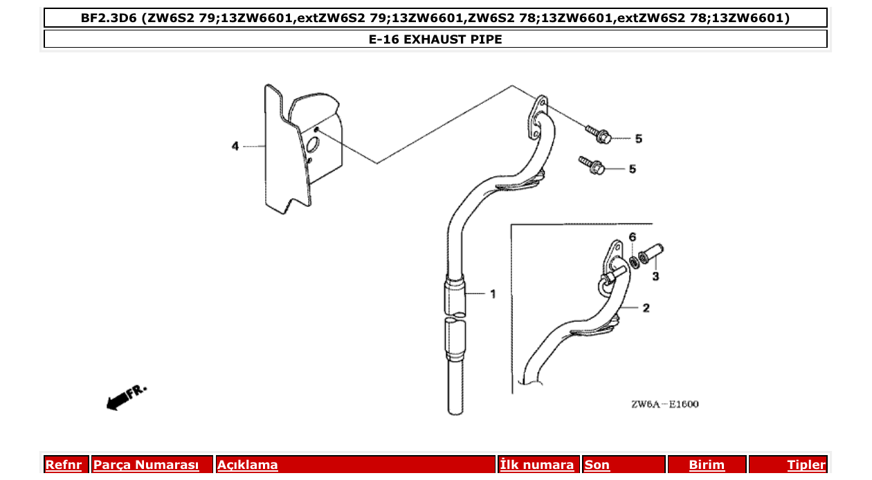 Fig. E-16 – EXHAUST PIPE diagram