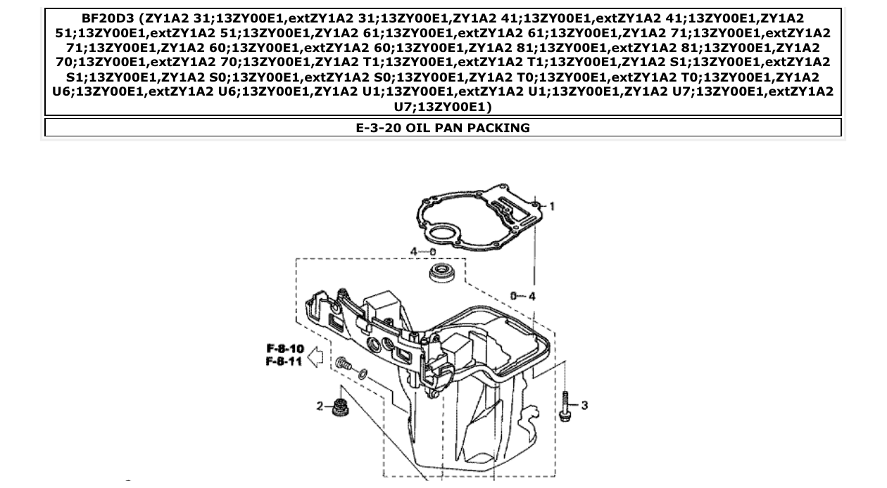 Fig. E-3-20 – OIL PAN PACKING diagram