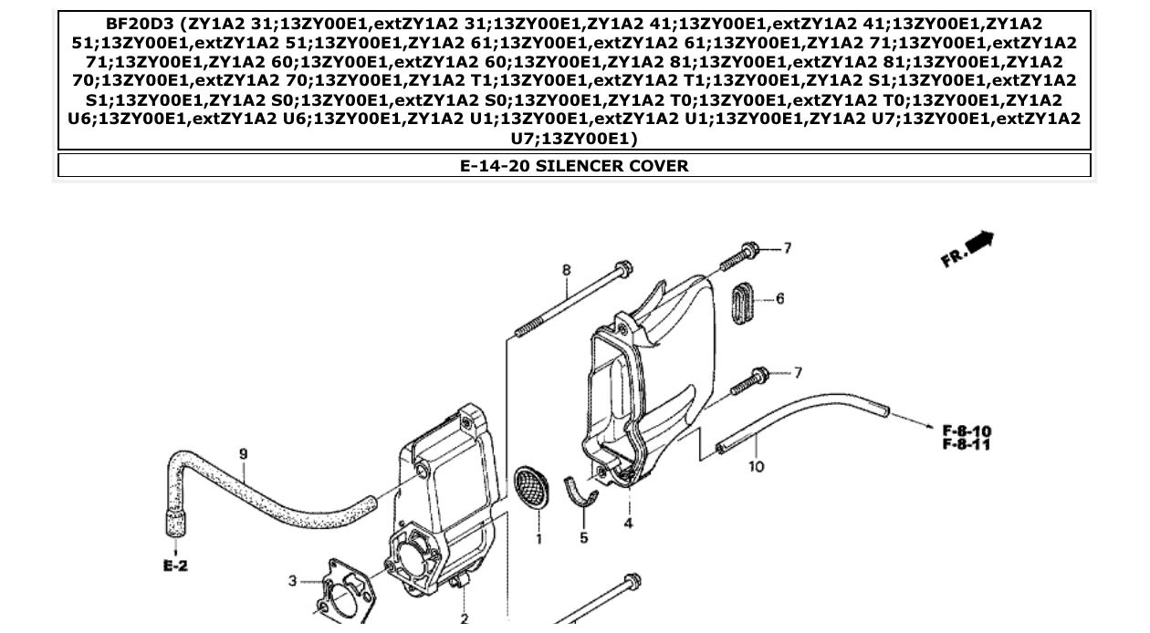 Fig. E-14-20 – SILENCER COVER diagram