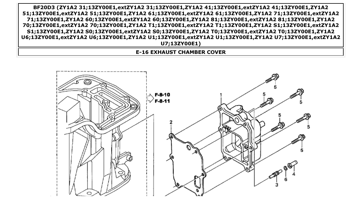 Fig. E-16 – EXHAUST CHAMBER COVER diagram