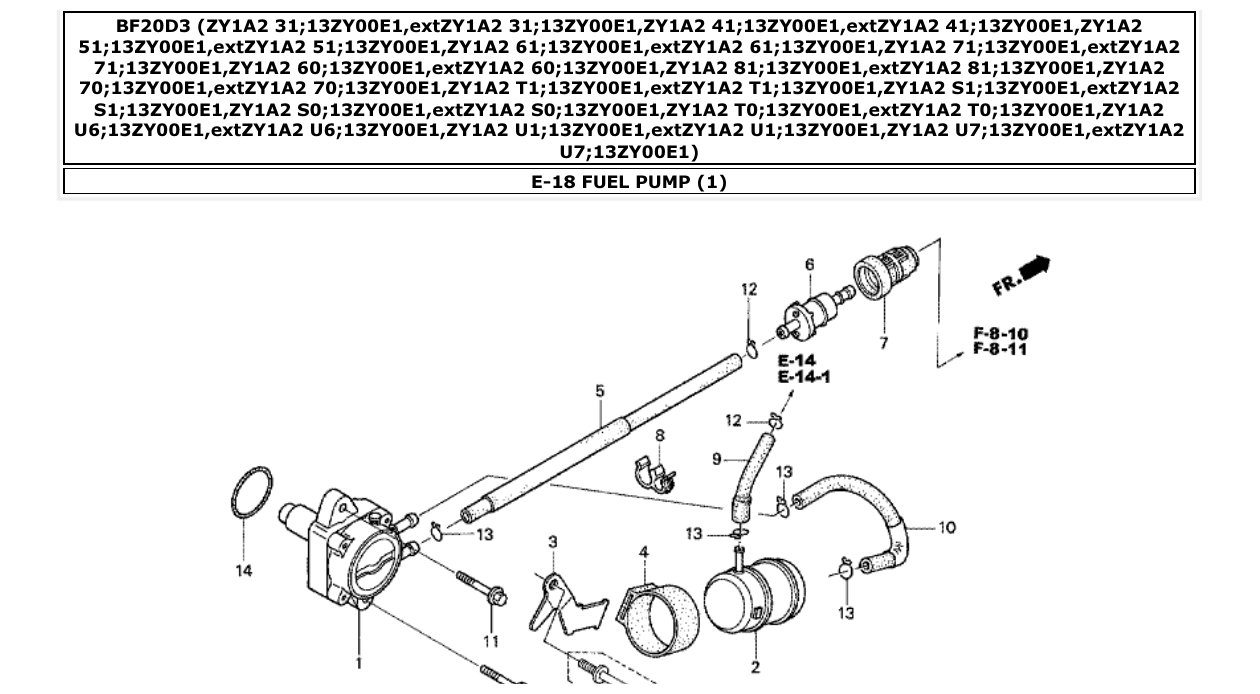 Fig. E-18 – FUEL PUMP (1) diagram