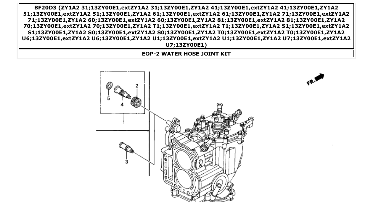Fig. EOP-2 – WATER HOSE JOINT KIT diagram