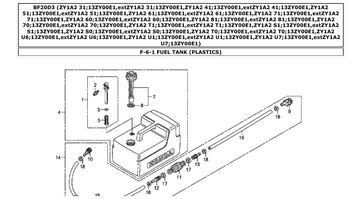 Fig. F-6-1 – FUEL TANK (PLASTICS) diagram