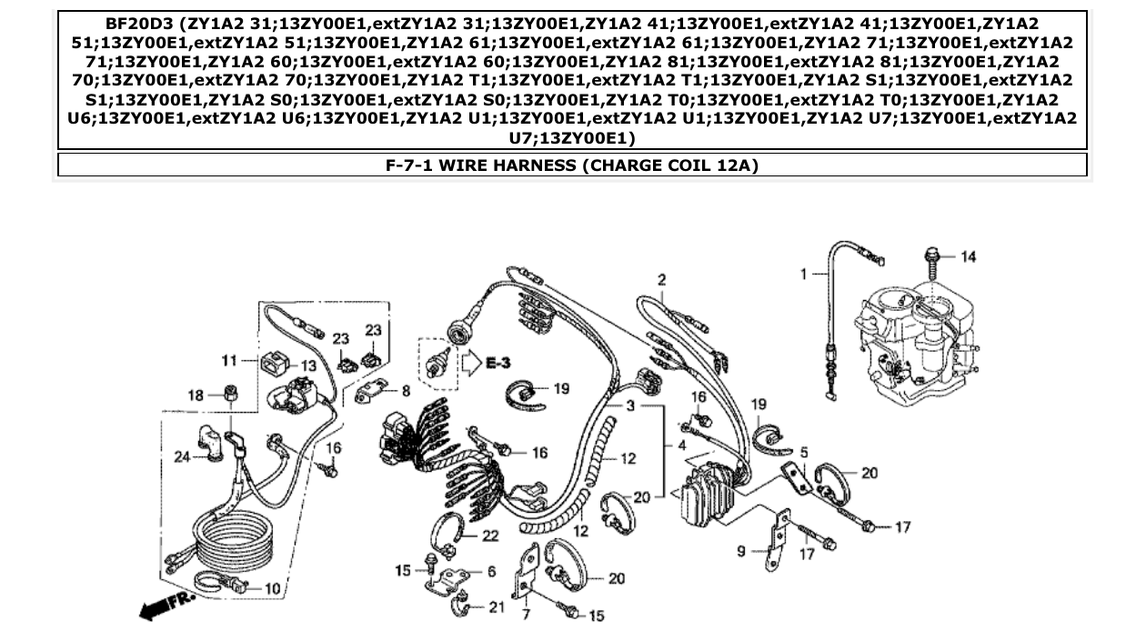 Fig. F-7-1 – WIRE HARNESS (CHARGE COIL 12A) diagram