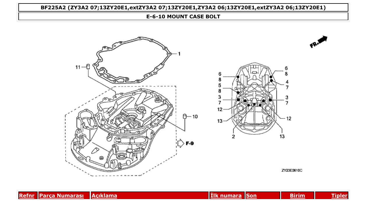 Fig. E-6-10 – MOUNT CASE BOLT diagram