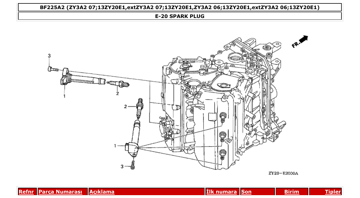 Fig. E-20 – SPARK PLUG diagram