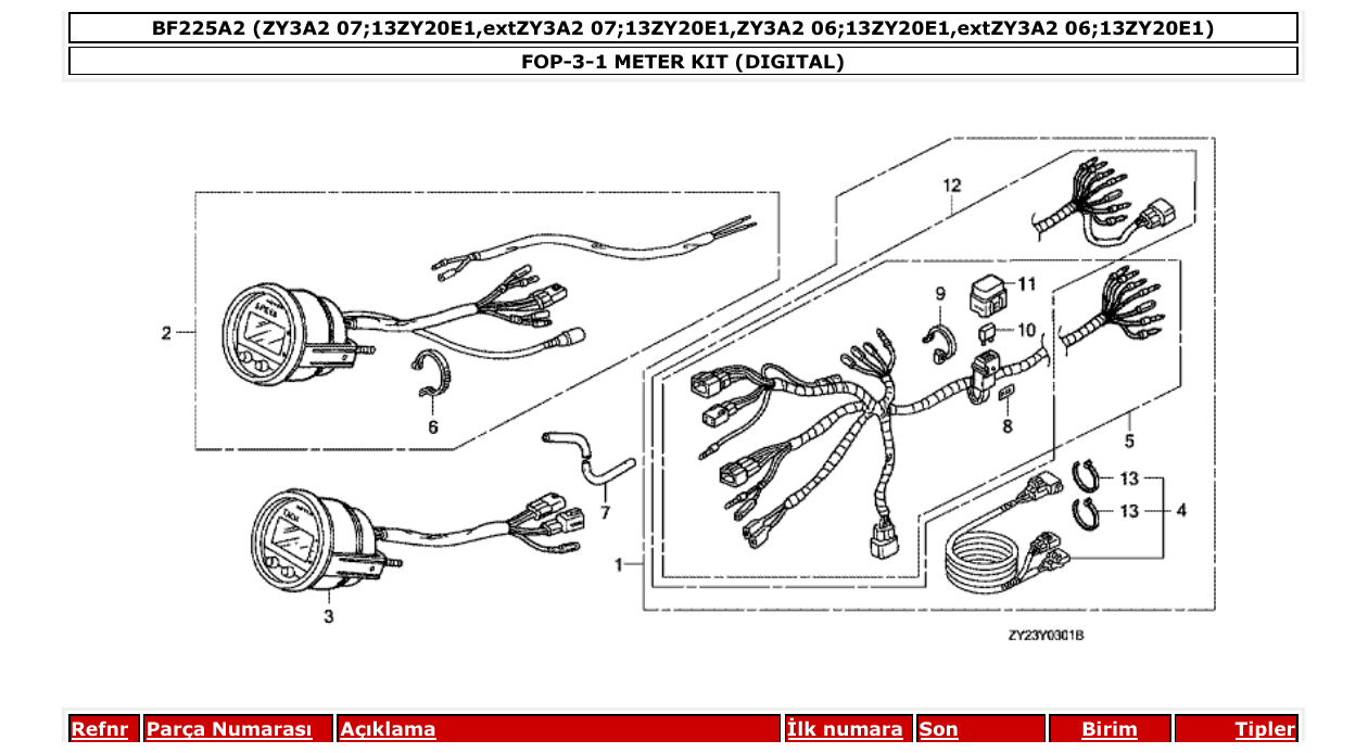 Fig. FOP-3-1 – METER KIT (DIGITAL) diagram