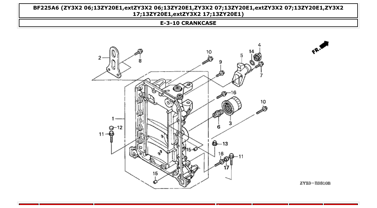 bf225a6 – section E-3-10 CRANKCASE parts diagram