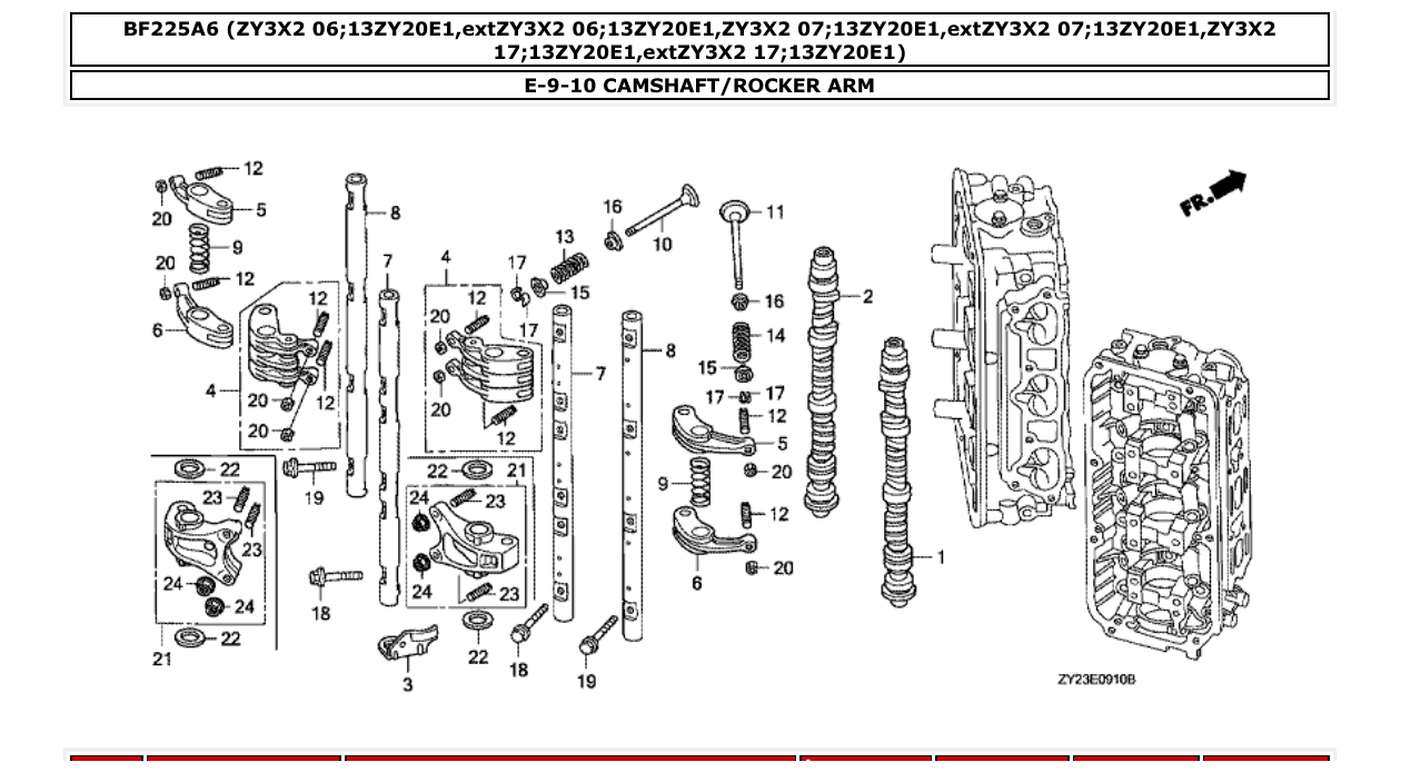 bf225a6 – section E-9-10 CAMSHAFT/ROCKER ARM parts diagram