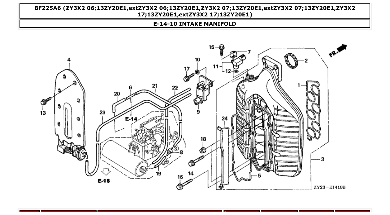 Fig. E-14-10 – INTAKE MANIFOLD diagram
