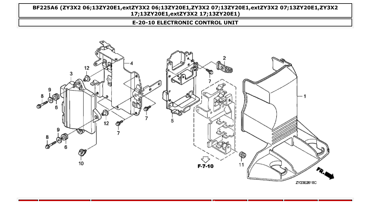 bf225a6 – section E-20-10 ELECTRONIC CONTROL UNIT parts diagram