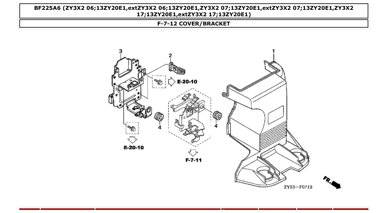 bf225a6 – section F-7-12 COVER/BRACKET parts diagram