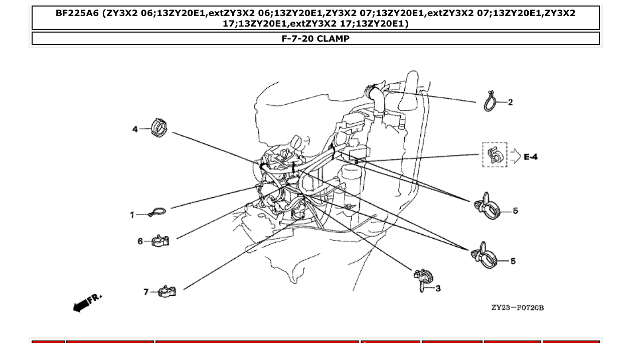 bf225a6 – section F-7-20 CLAMP parts diagram