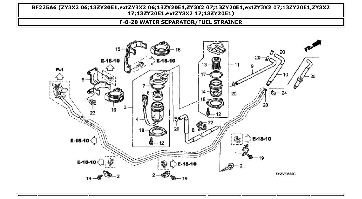 Fig. F-8-20 – WATER SEPARATOR/FUEL STRAINER diagram