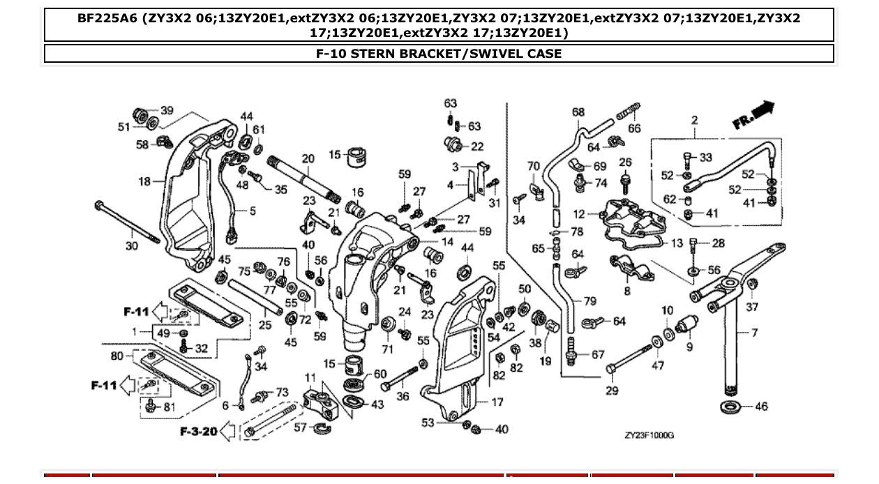 Fig. F-10 – STERN BRACKET/SWIVEL CASE diagram