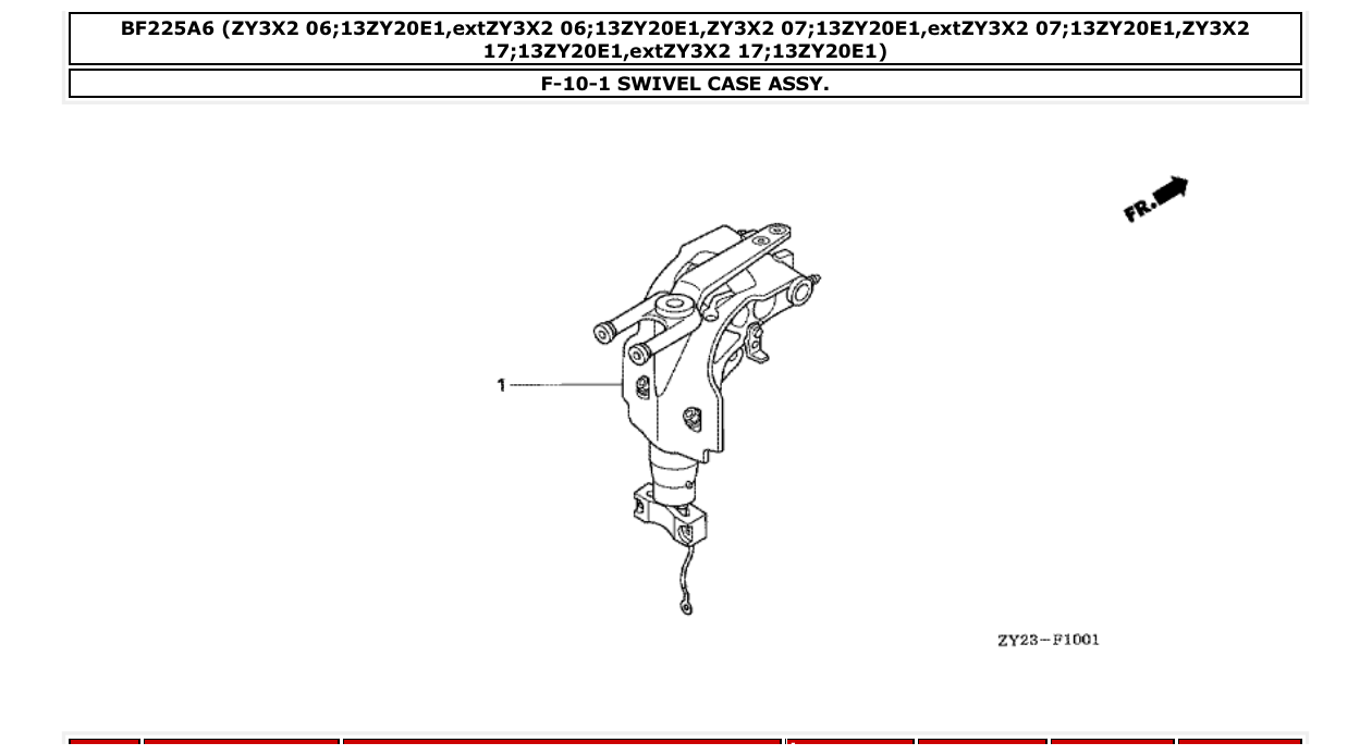 bf225a6 – section F-10-1 SWIVEL CASE ASSY. parts diagram