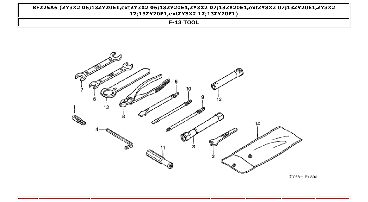 bf225a6 – section F-13 TOOL parts diagram