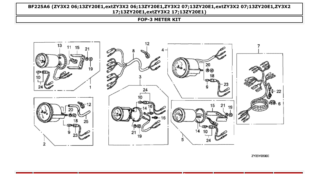 bf225a6 – section FOP-3 METER KIT parts diagram