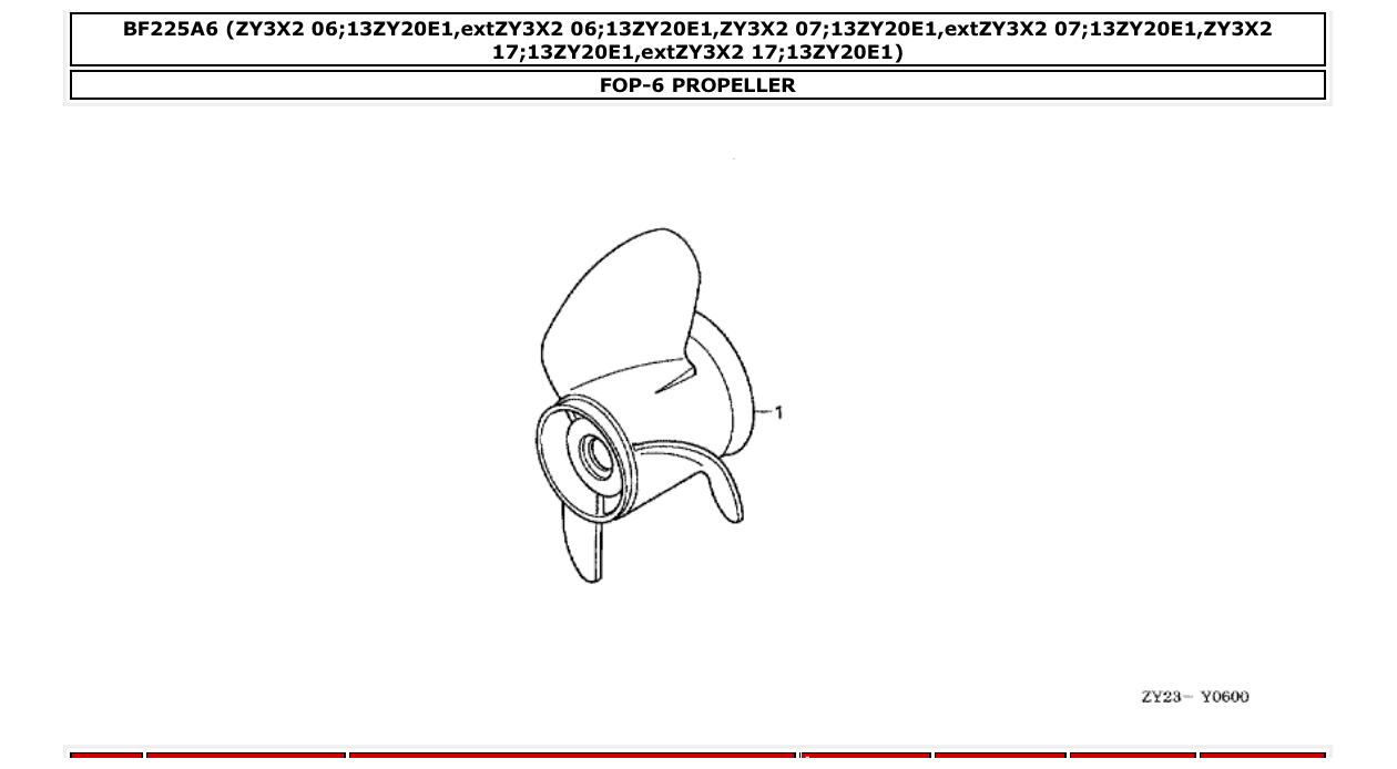 bf225a6 – section FOP-6 PROPELLER parts diagram