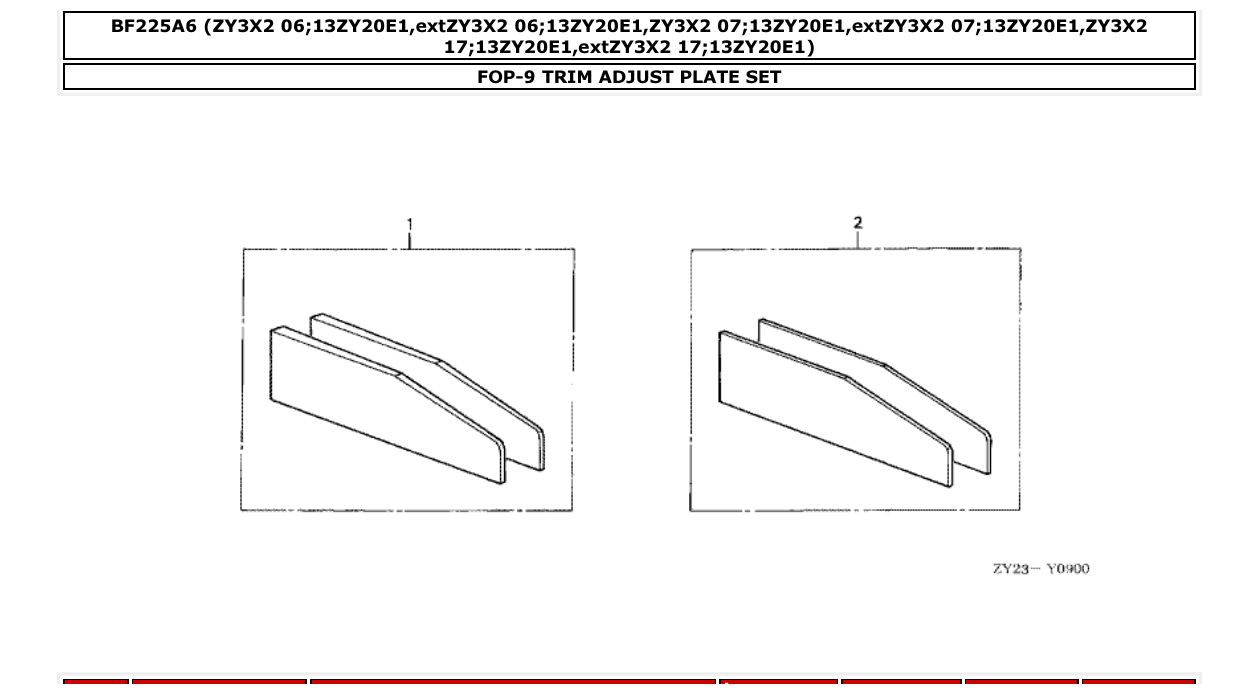 bf225a6 – section FOP-9 TRIM ADJUST PLATE SET parts diagram