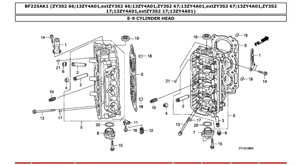 bf225ak1 – section E-9 CYLINDER HEAD parts diagram
