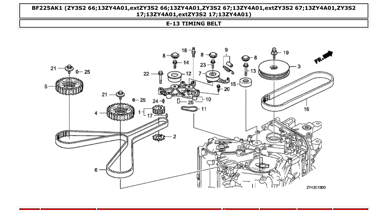 bf225ak1 – section E-13 TIMING BELT parts diagram