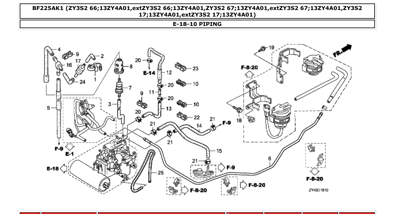 bf225ak1 – section E-18-10 PIPING parts diagram