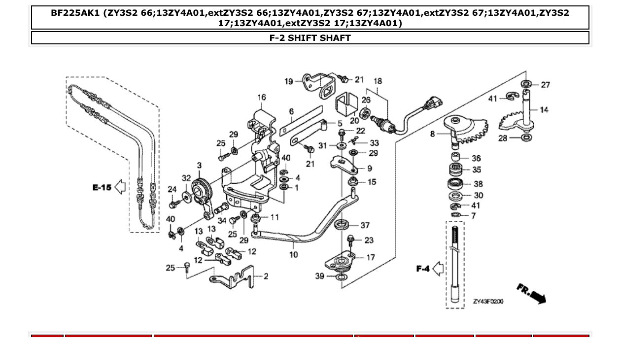 bf225ak1 – section F-2 SHIFT SHAFT parts diagram