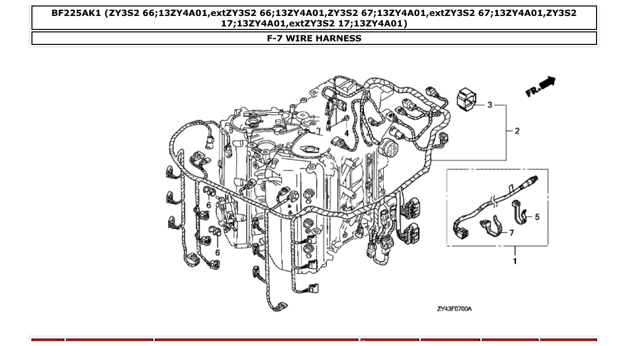 bf225ak1 – section F-7 WIRE HARNESS parts diagram