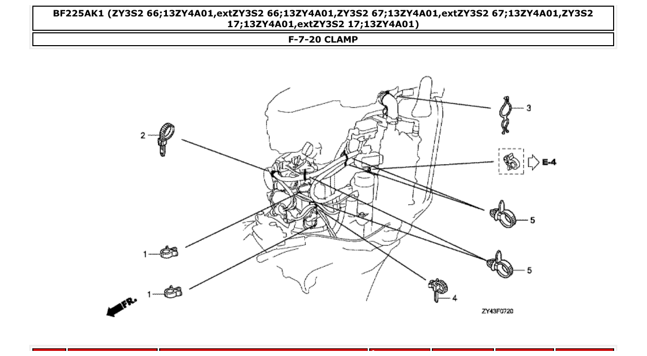 bf225ak1 – section F-7-20 CLAMP parts diagram