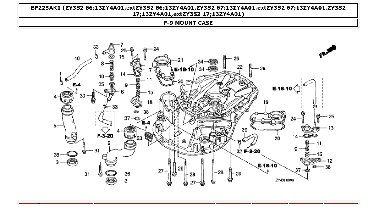 bf225ak1 – section F-9 MOUNT CASE parts diagram