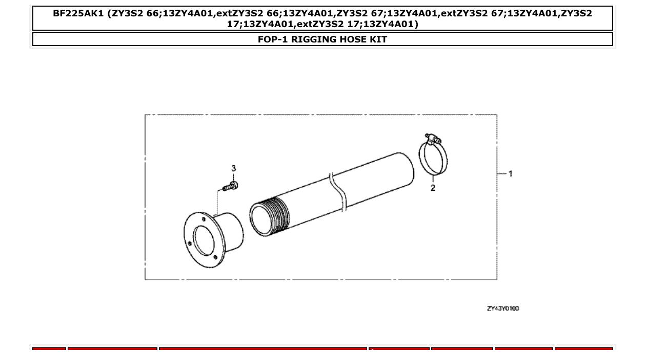 bf225ak1 – section FOP-1 RIGGING HOSE KIT parts diagram