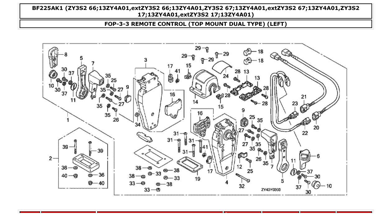 Fig. FOP-3-3 – REMOTE CONTROL (TOP MOUNT DUAL TYPE) (LEFT) diagram