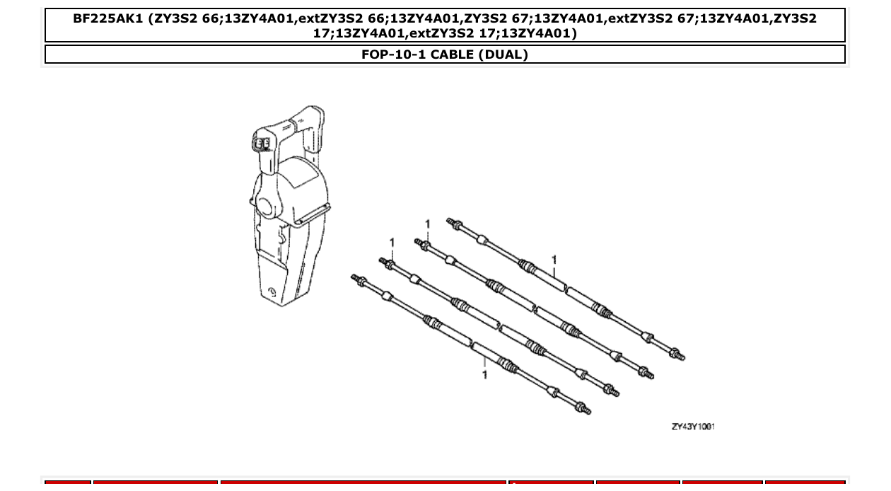 bf225ak1 – section FOP-10-1 CABLE (DUAL) parts diagram