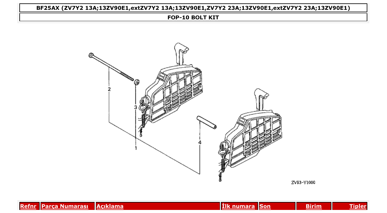Fig. FOP-10 – BOLT KIT diagram