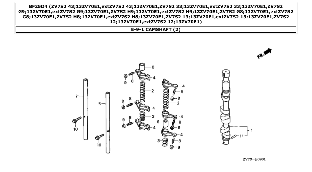 Fig. E-9-1 – CAMSHAFT (2) diagram