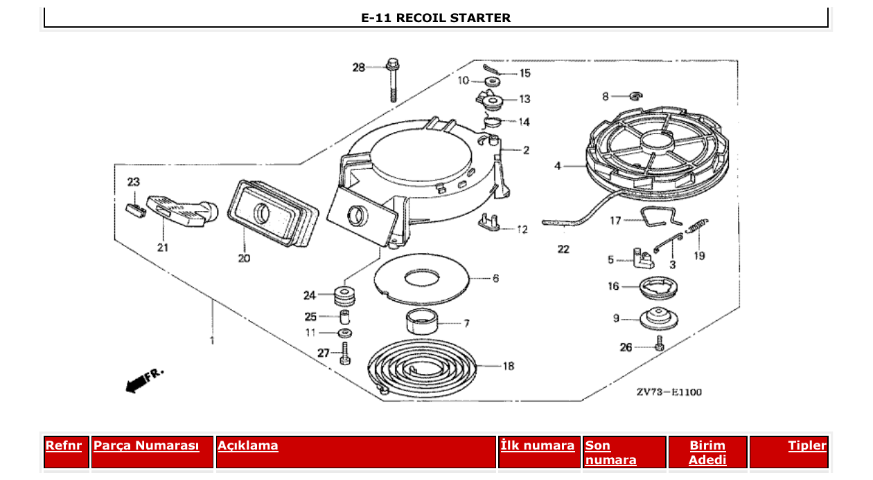 Fig. E-11 – RECOIL STARTER diagram