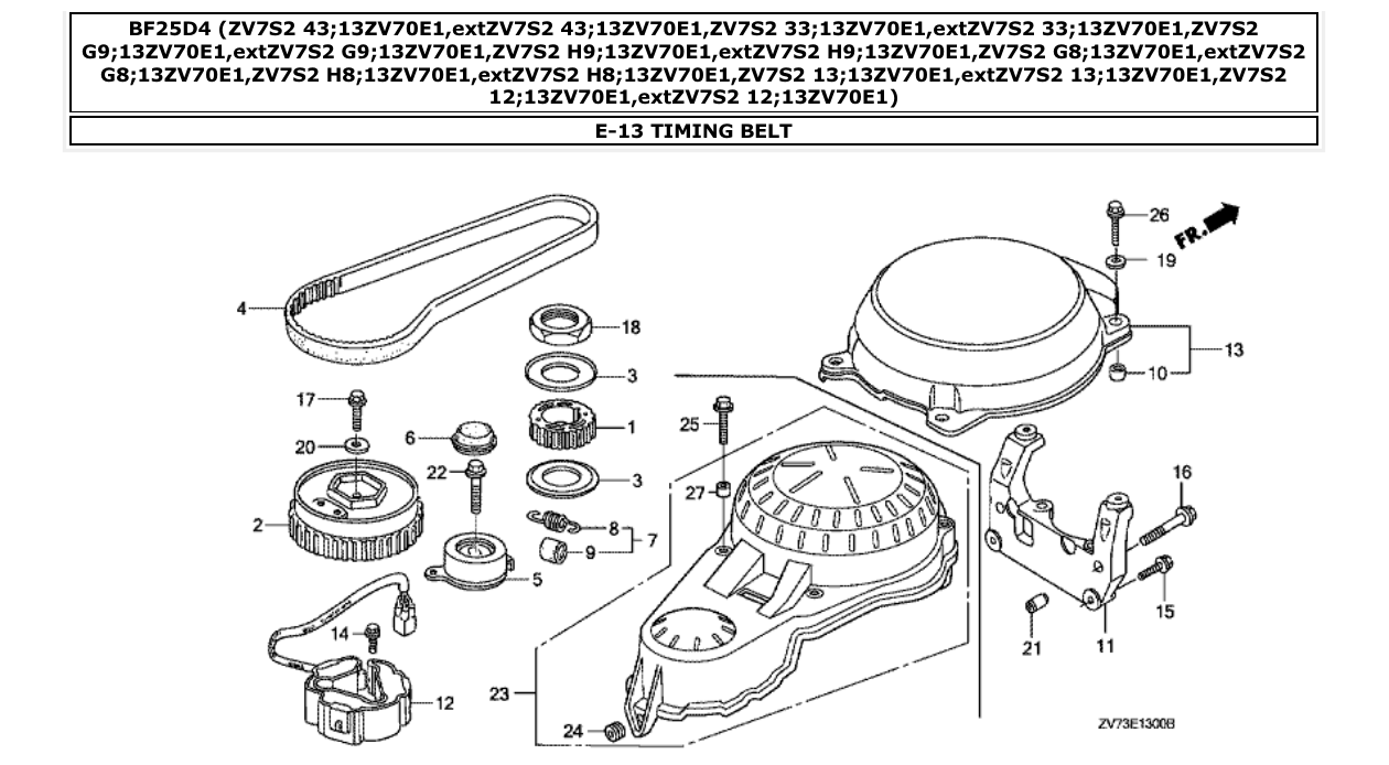 Fig. E-13 – TIMING BELT diagram