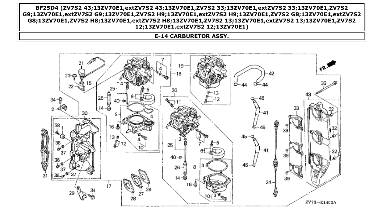 Fig. E-14 – CARBURETOR ASSY. diagram