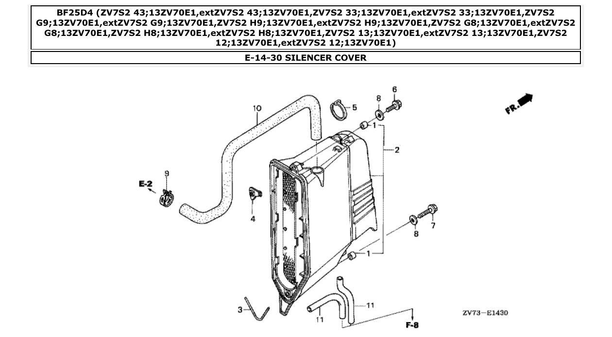 Fig. E-14-30 – SILENCER COVER diagram