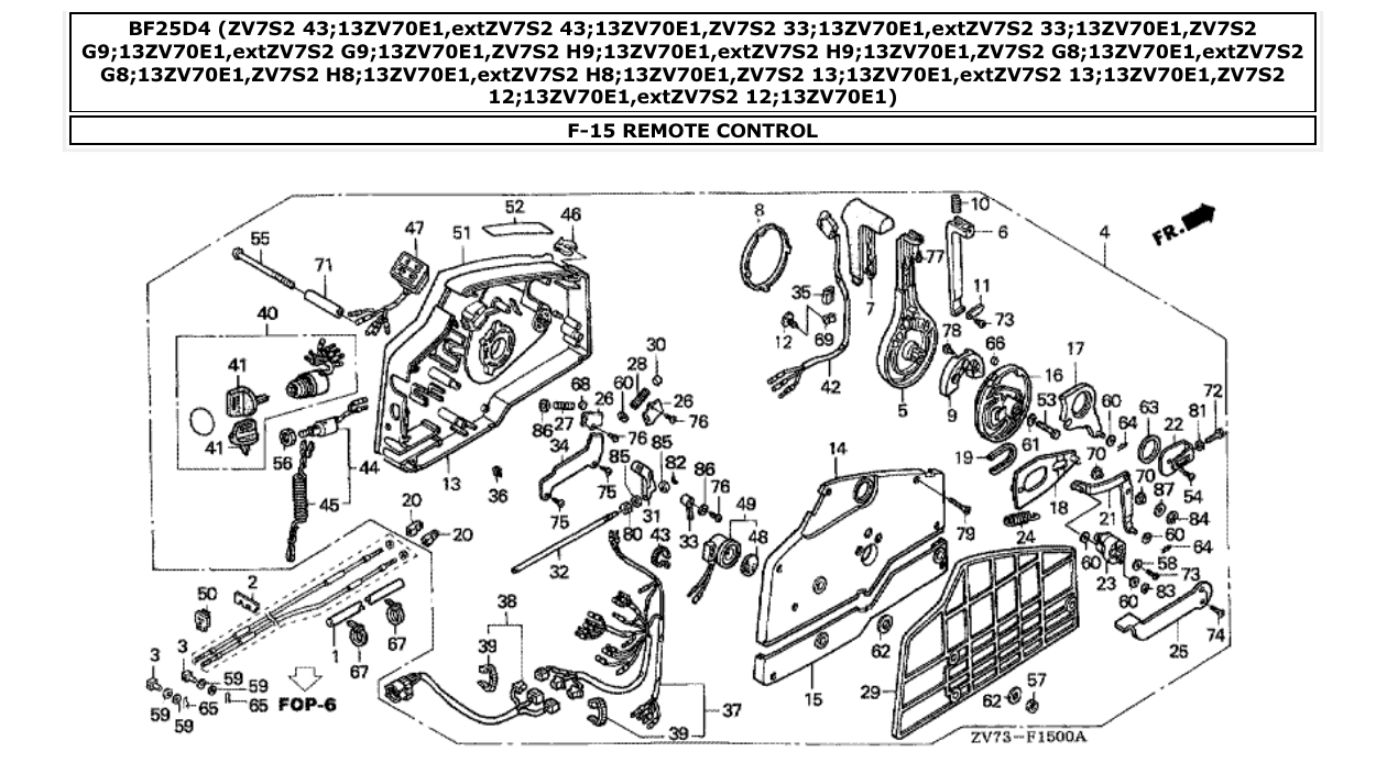 bf25d4 – section F-15 REMOTE CONTROL parts diagram