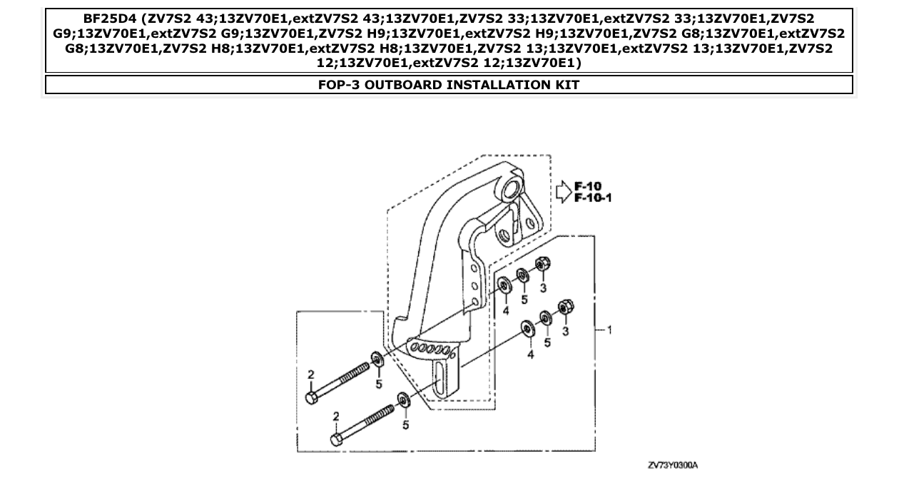 Fig. FOP-3 – OUTBOARD INSTALLATION KIT diagram